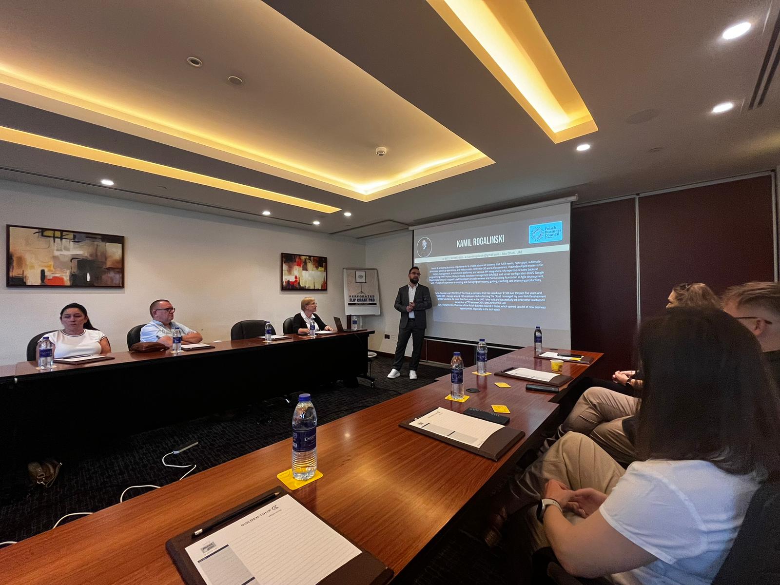 Kamil Dzikowski at a business-insights session at Golden Tulip, Dubai